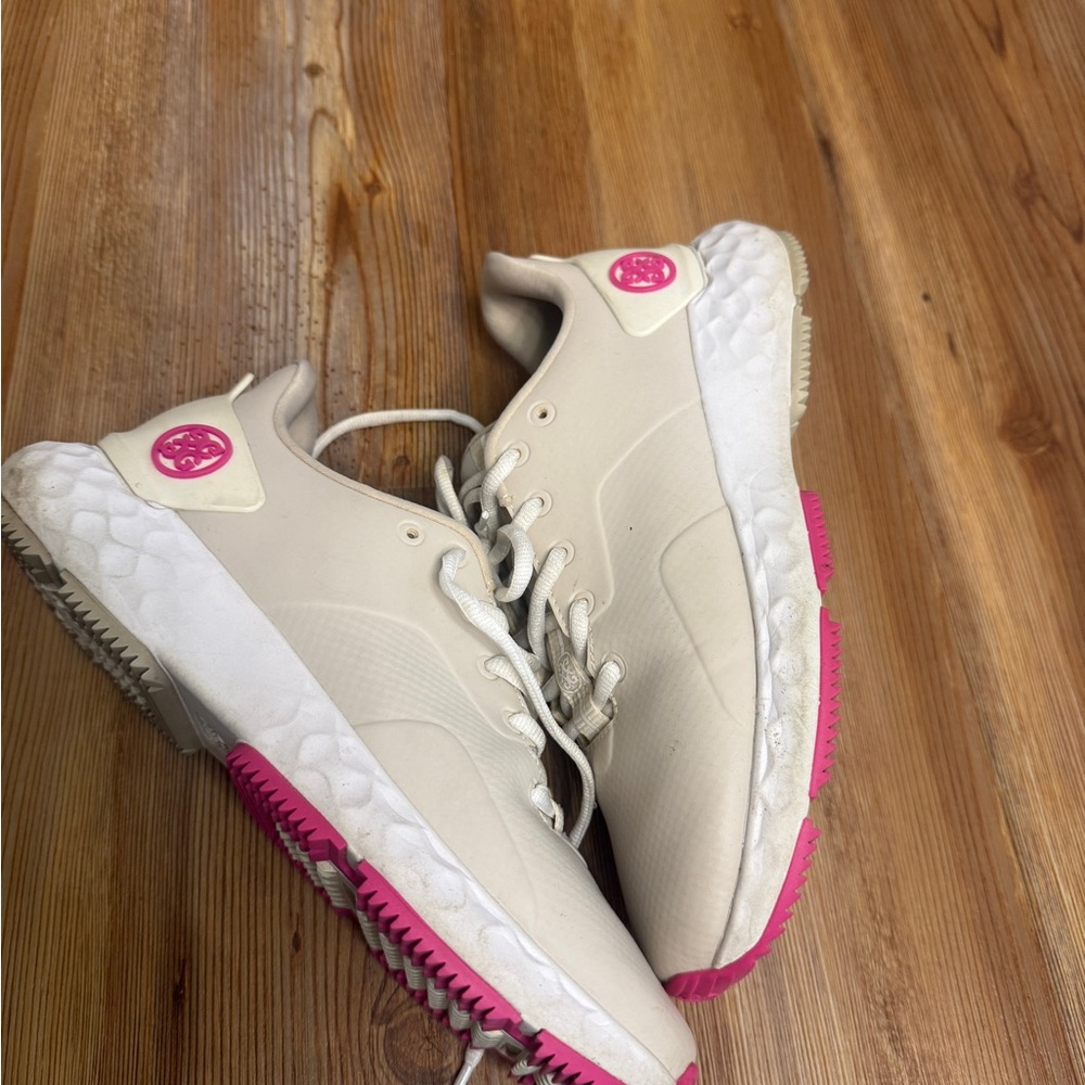 G Fore Golf Women's Cream and Pink Athletic Sneakers 8